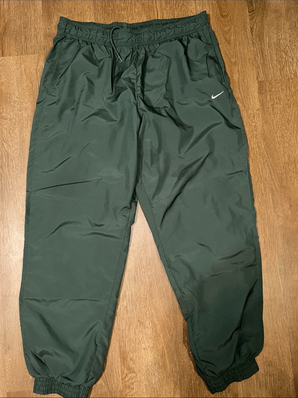 Nike Dark Green Women's Jogger Track Pants with White Swoosh